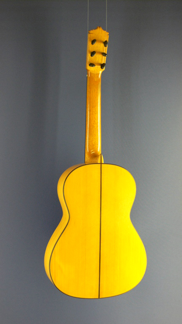 Rückseite von Gitarre gebaut von Antonio Duran, Fichte, Zypresse, 1990, Boden