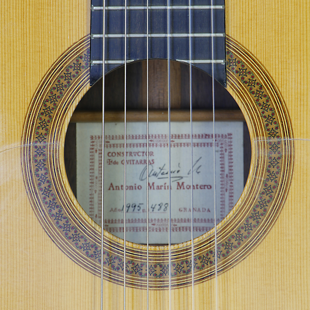 Antonio Marin Montero Flamenca Negra Fichte, Palisander, 1995, Rosette, Schild