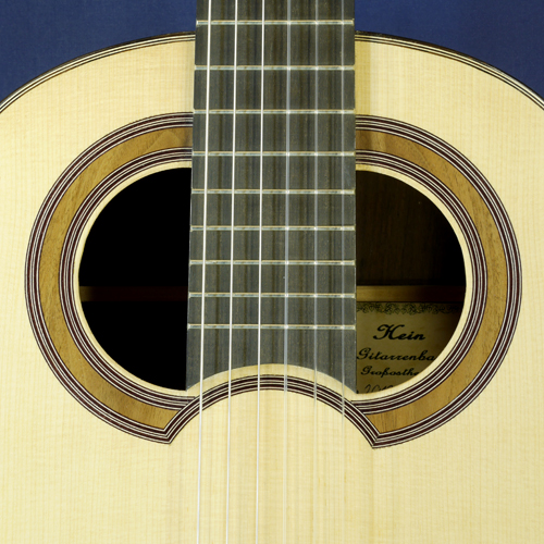 Hein Gitarrenbau klassische Gitarre nach Simplicio Fichte, Palisander, Mensur 64 cm, 2013, Rosette, Schild