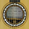 Rosette and label of guitar built by German guitar maker Sören Lischke in 2017 after guitar "Ella" (1860) with spruce top and rosewood back and sides