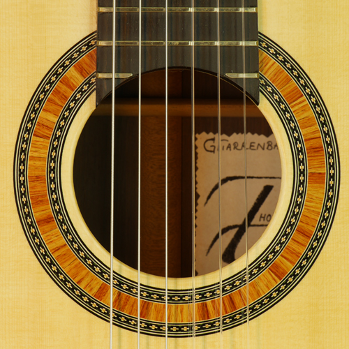 Thomas Friedrich klassische Gitarre Fichte, Palisander, 2015, Rosette, Schild