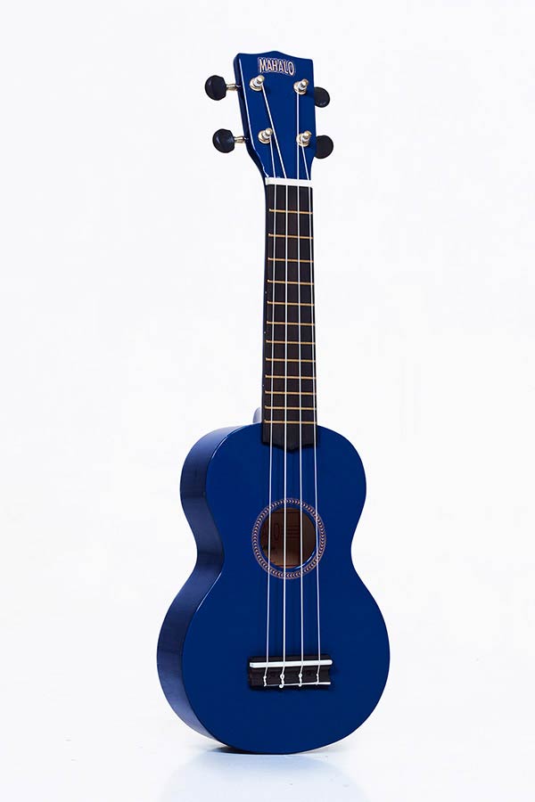 Sopran-Ukulele blau, mit Hülle