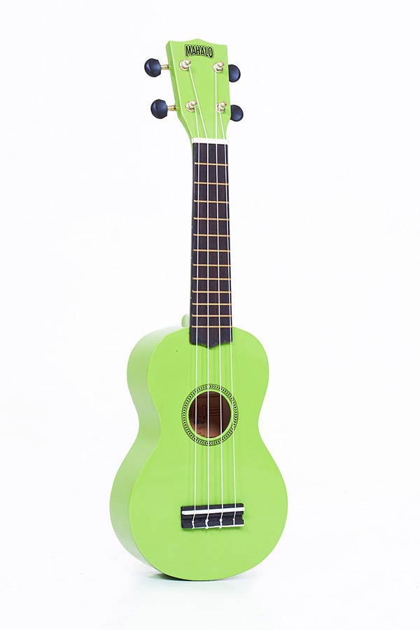 Sopran-Ukulele grün, mit Hülle