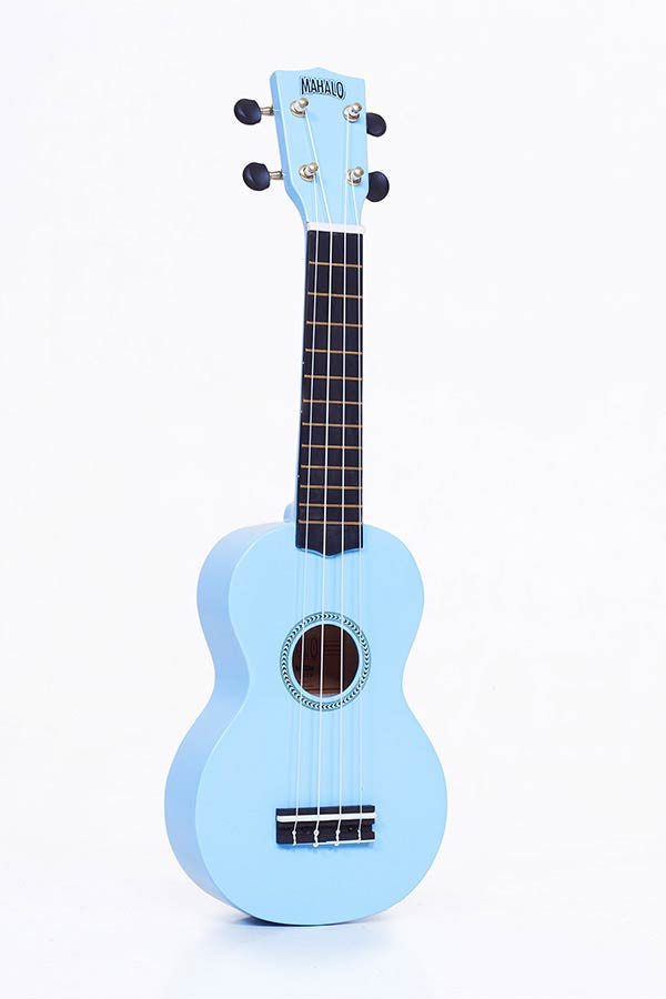 Sopran-Ukulele hellblau, mit Hülle