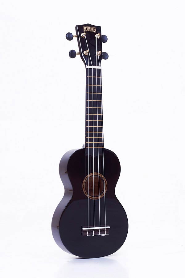 Sopran-Ukulele schwarz, mit Hülle