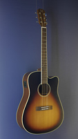 James Neligan Westerngitarre Dreadnought-Form, Zeder, Mahagoni, Cutaway, sunburst, Pickup